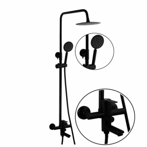 Душевая система Fashun с изливом Черный матовый A52401-7A