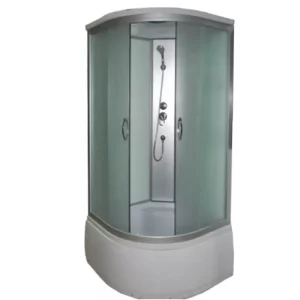 Душевая кабина Водный мир 100х100, Хром / Матовое, Высокий поддон