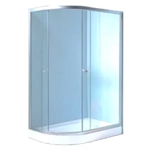 Душевой уголок Водный мир 120х85 с поддоном правый Хром / Матовое