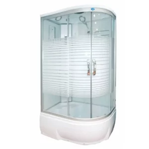 Душевая кабина Водный мир 120х80, Хром / Матовое, Высокий поддон левая