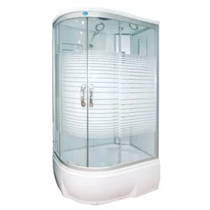 Душевая кабина Водный мир 120х80, Хром / Матовое, Высокий поддон правая