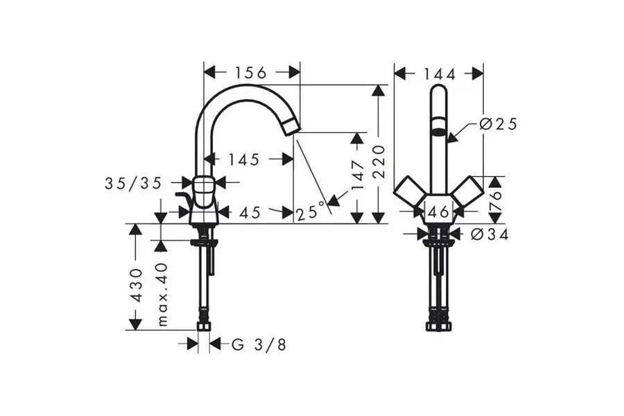 Смеситель для раковины Hansgrohe Logis 71222000 Смеситель для раковины Hansgrohe Logis 71222000 — изображение 2