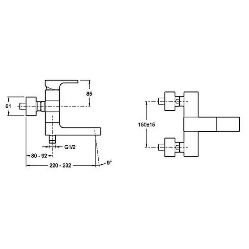 Смеситель для ванны Jacob Delafon Strayt E45370-CP Смеситель для ванны Jacob Delafon Strayt E45370-CP — изображение 2