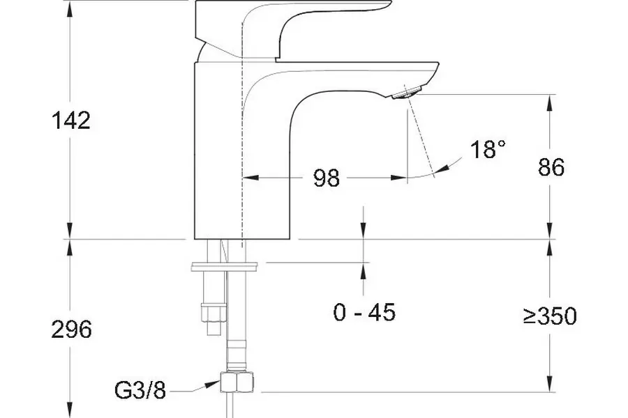 Смеситель для раковины Jacob Delafon Aleo E72277-4-CP Смеситель для раковины Jacob Delafon Aleo E72277-4-CP — изображение 2