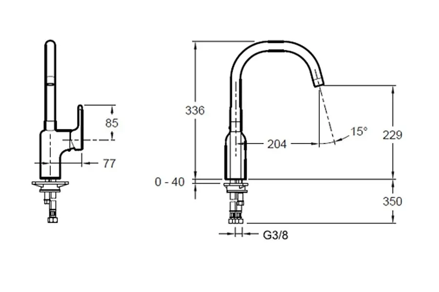 Смеситель для кухни Jacob Delafon Singulier E10877-CP Смеситель для кухни Jacob Delafon Singulier E10877-CP — изображение 2