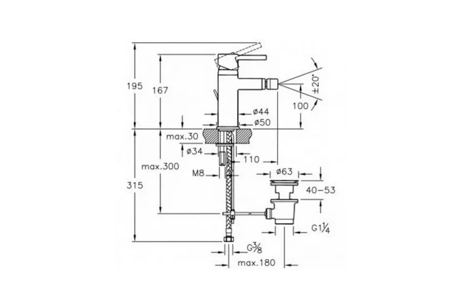 Смеситель для биде Vitra Memoria S A41988EXP Смеситель для биде Vitra Memoria S A41988EXP — изображение 2