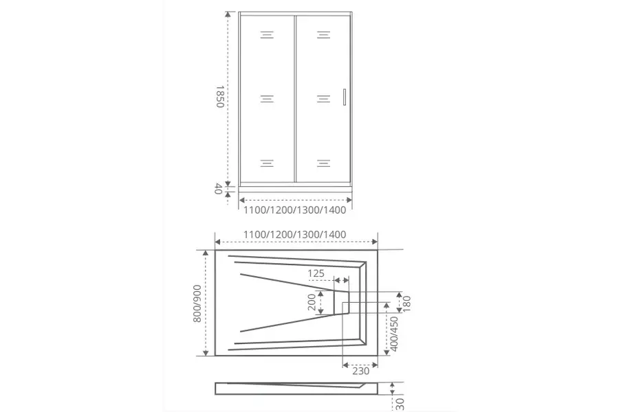 Душевая дверь Bas Infinity 140х185 Хром / Грейп Душевая дверь Bas Infinity 140х185 Хром / Грейп — изображение 4