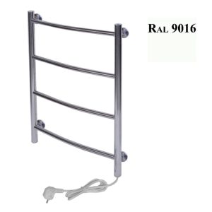 Полотенцесушитель электрический Тера Ребро 40х60 кнопка включения, телескоп.держатели Белый ПСК-10-01б