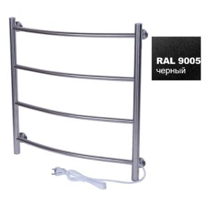 Полотенцесушитель электрический Тера Ребро 50х60 кнопка включения, телескоп.держатели Черный матовый ПСК-10-02ч Полотенцесушитель электрический Тера Ребро 50х60 кнопка включения, телескоп.держатели Черный матовый ПСК-10-02ч