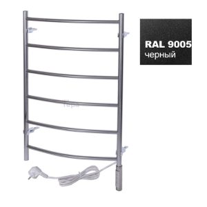 Полотенцесушитель электрический Тера Ребро 50х80 ПСН диммер Черный матовый ПСН-10-03дч Полотенцесушитель электрический Тера Ребро 50х80 ПСН диммер Черный матовый ПСН-10-03дч